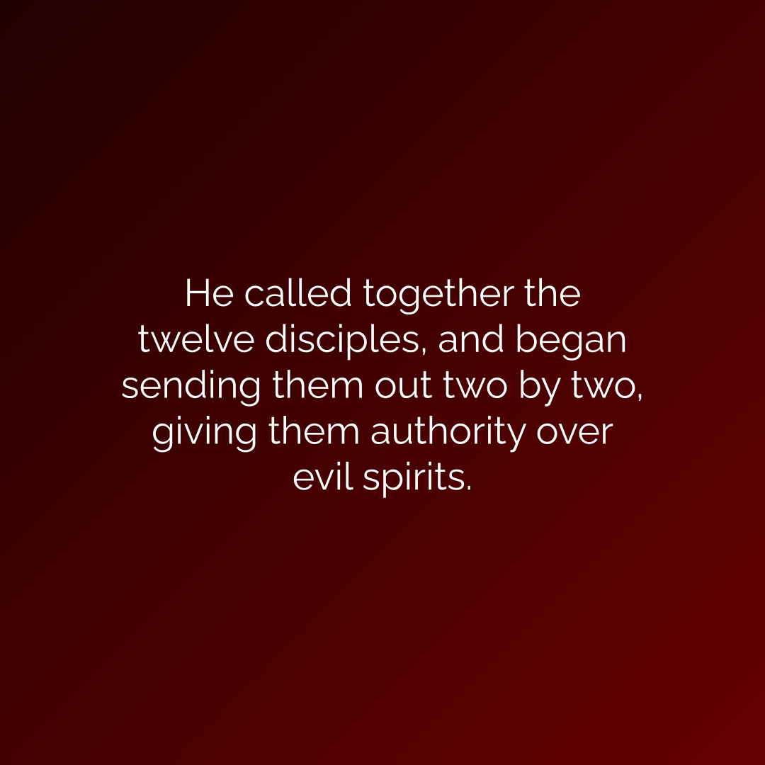 Verse of the Day Image for 2025-09-22. Scripture reference Mark 6: 7