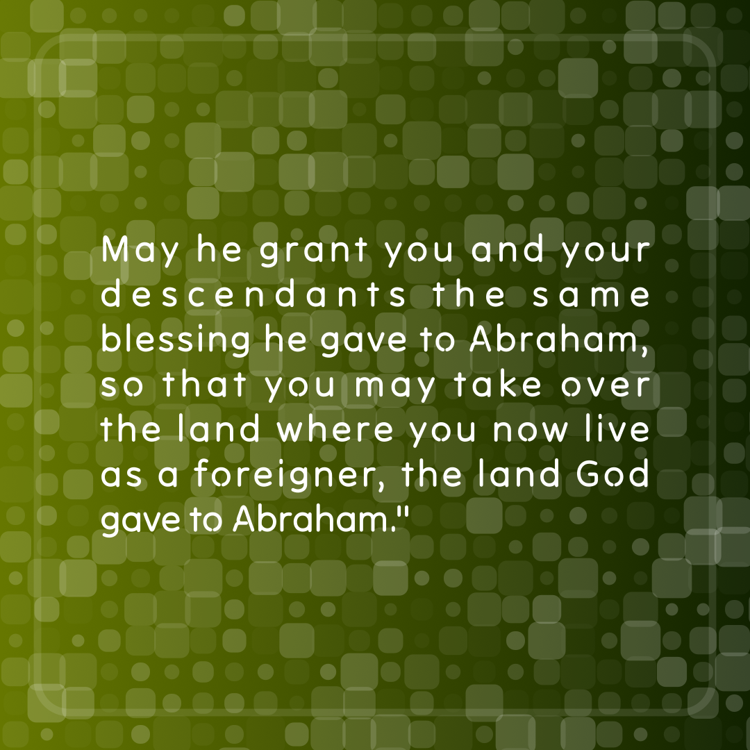 Verse of the Day Image for 2025-11-30. Scripture reference Genesis 28: 4