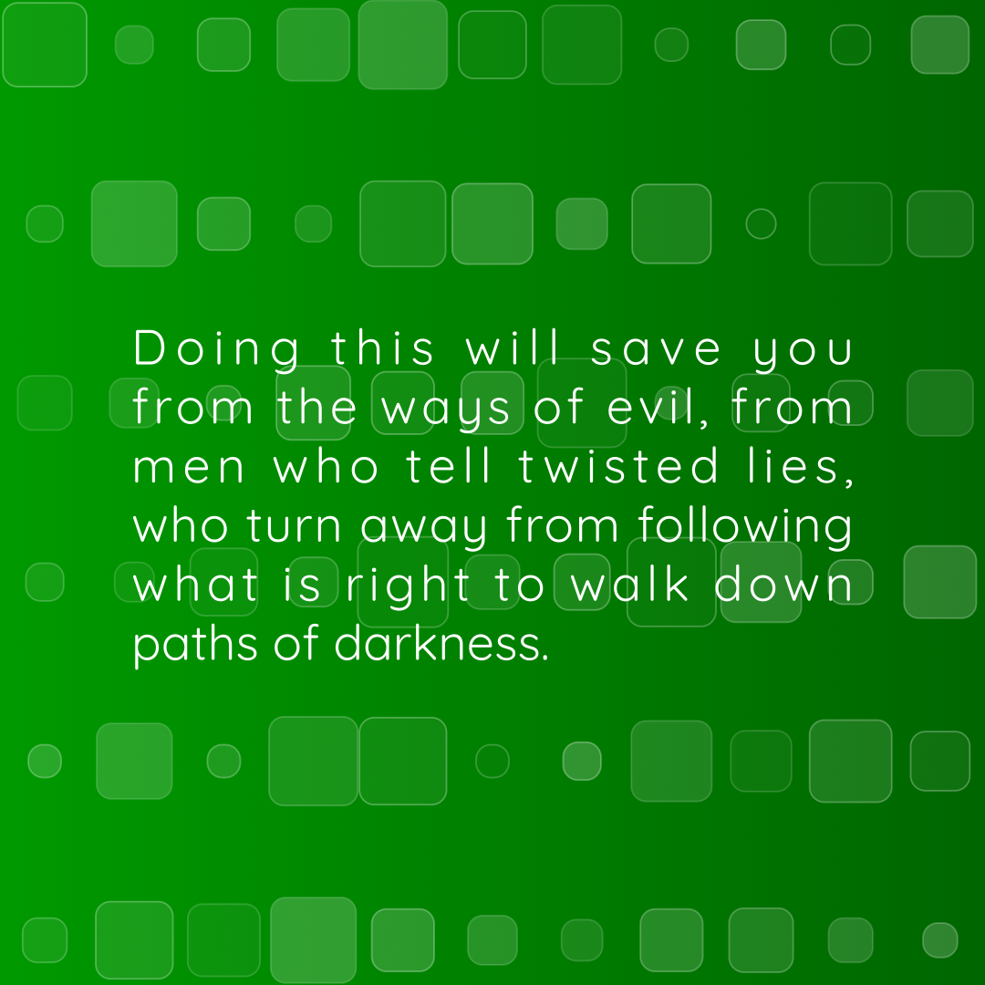 Verse of the Day Image for 2026-05-03. Scripture reference Proverbs 2: 12-13